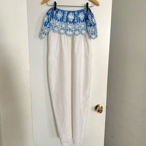 Miguelina linen off shoulder dress / coverup size 6.